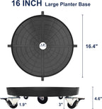 16 inch plant caddy with wheels outdoor indoor, side view