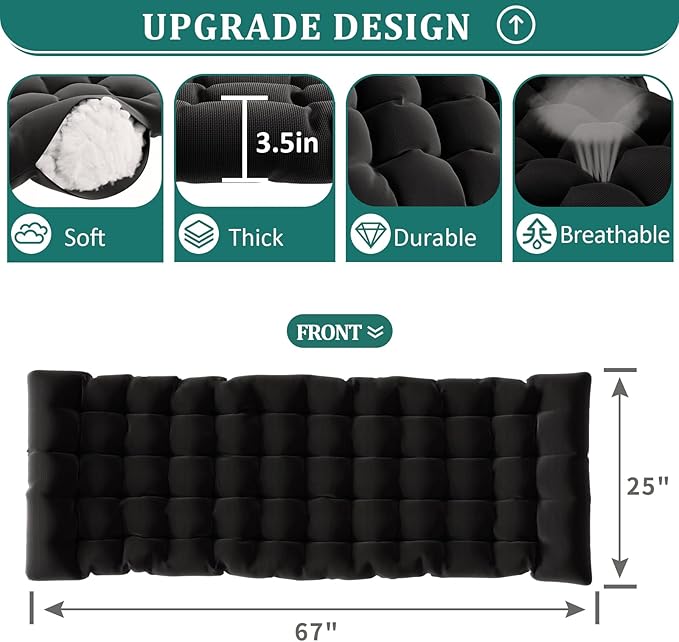 UDPATIO Oversized Zero Gravity Chair Set of 2, 33In XXL Patio Reclining Chair with Cushion, Outdoor Folding Recliner with Pillows|Cup Holder|Foot Rest|Padded Headrest, Black, Support 500LB