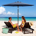 Garvee 9FT Patio Umbrella - Outdoor Table Umbrella with Smooth Crank Lift, Push Button Tilt and 8 Sturdy Ribs - Market Umbrella UV Protection Waterproof for Pool, Deck, Yard, Garden (Navy Blue)