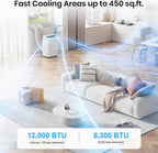 gasbye dual hose portable air conditioners, 12,000 btu, close-up detail