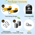 Tree Swing Hanging Kit-6.8ft Long Straps with Two Lock Carabiners&Tree Protectors,Tree Swing Straps Holds 5000 Lbs Breaking Strength-Easy&Fast Installation for All Types of Swings&Hammock