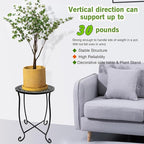 Fashion&cool Outdoor Side Tables, 2 Pack Patio Side Table, Weather Resistant Metal Small Round Outdoor End Table Side Table for Patio Yard Porch Balcony Garden Bedside, Plant Stand for Indoor Outdoor