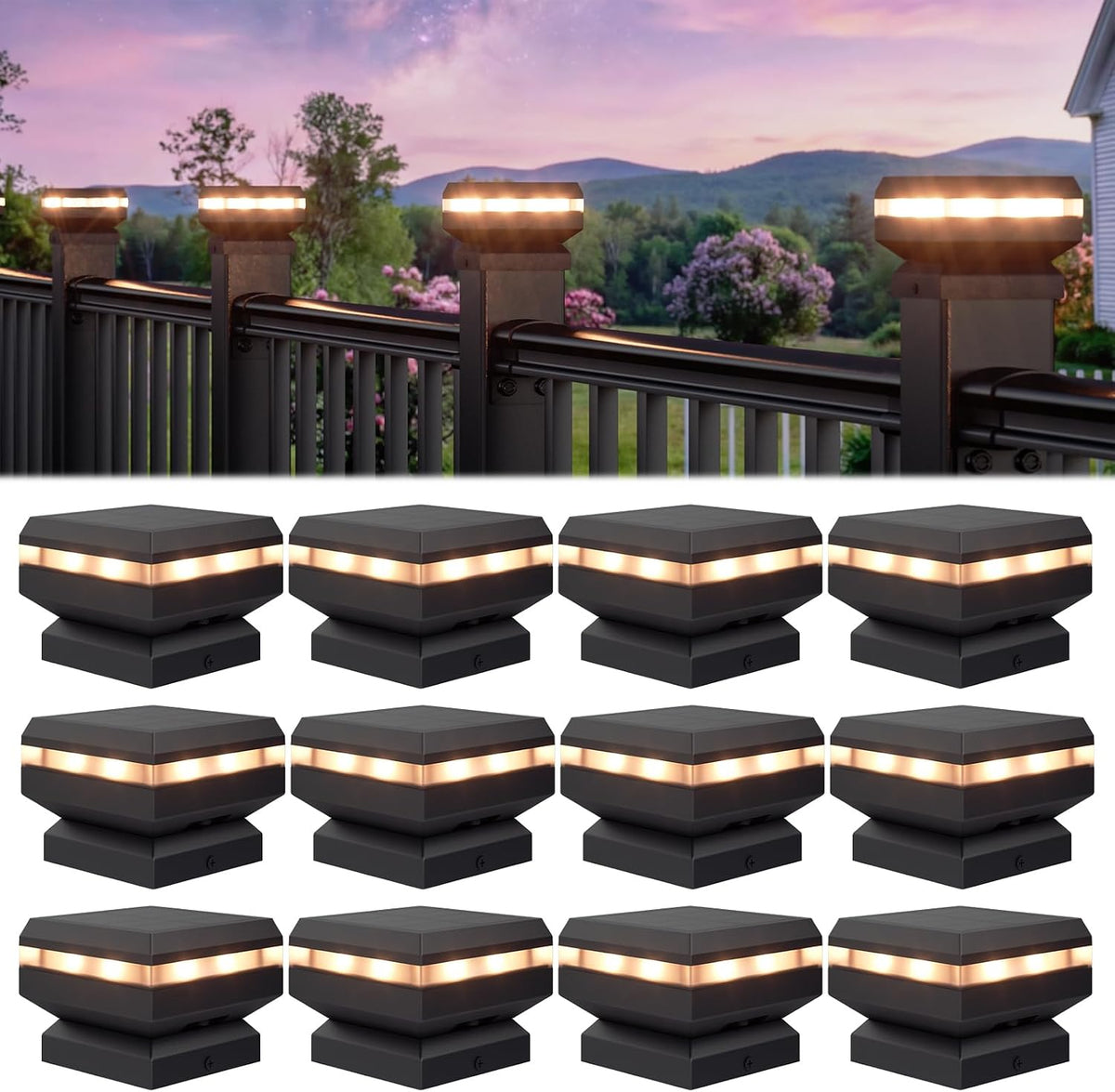 egadis solar post cap lights for 2.56 in., main product view