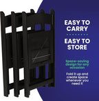 SIMPLEX 4 Black Resin Stackable Folding Chair - Comfortable Black Foldable Chair - Folding Chairs with Padded Seats - Indoor/Outdoor Folding Chairs for Events - Lightweight Foldable Chairs (4 Pack)