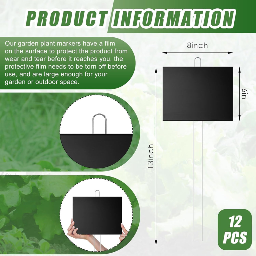 landhoow 12 pcs large plant marker, 8'' x shown in use