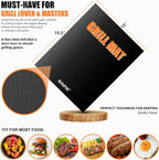 RINPIR 31pcs BBQ Grill Accessories Gifts for Men Dad, Heavy Duty Grilling Tools Gift Set for Father‘s Day, Stainless Steel BBQ Utensils Kit with Mats, Grill Brush in Carrying Bag Brown