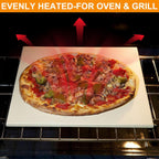 Extra Large Pizza Stone for Oven,Grilling,Pellet Grill,Pizza & Bread Baking | 20"x13.5" Rectangular Cordierite Pizza Stone absorbs extra moisture for crispy crust,heat-resistant,food safe & built to last