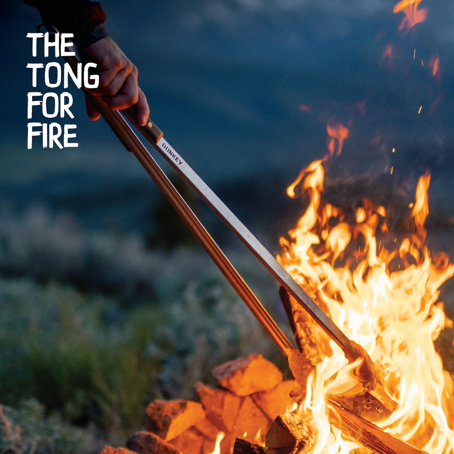 32" Extra Long Fireplace Tongs & Firewood Tongs | Log Grabber for Fire Pit, Campfire, Bonfire, Pizza Oven & BBQ | Handmade Stainless Steel with Oak Wood Handle | Grilling Gift
