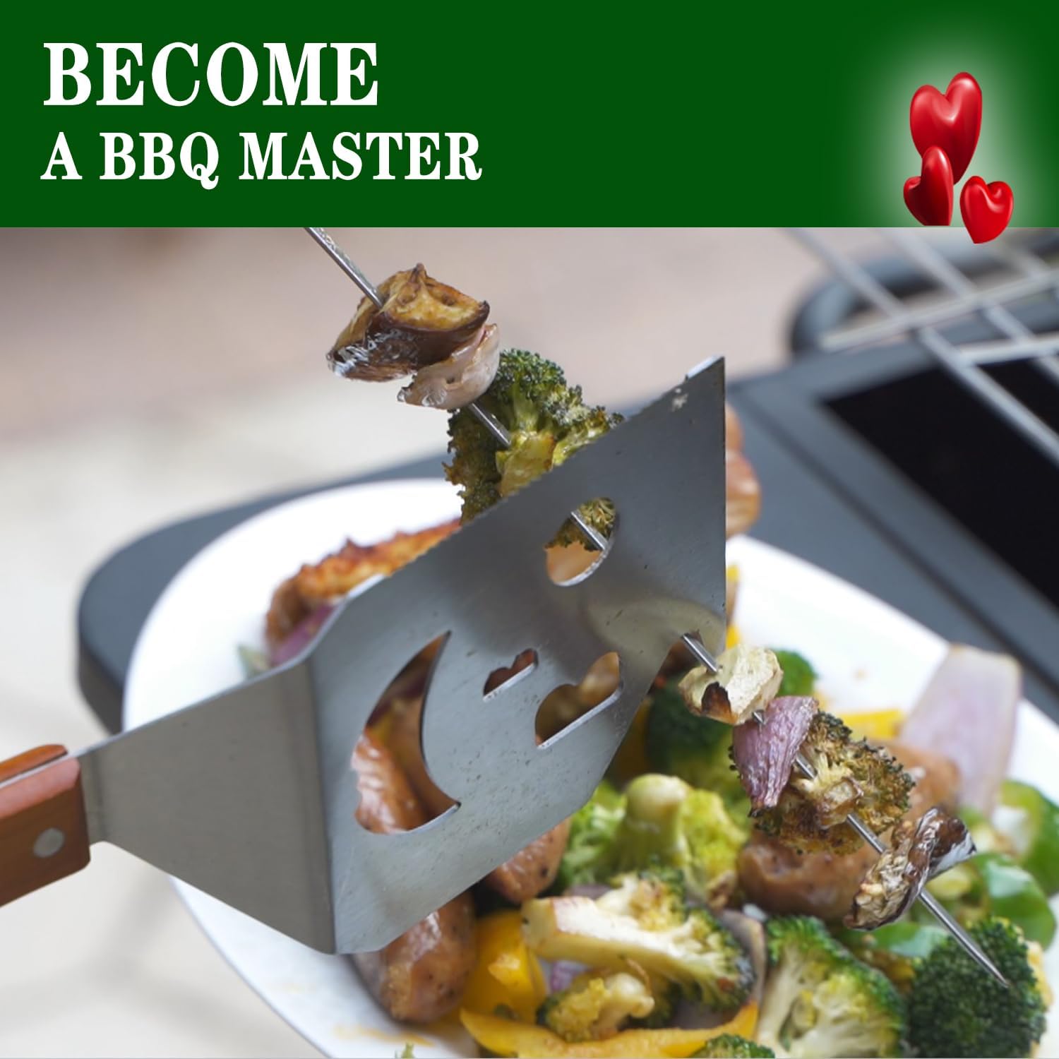 BBQ Gift for Men Dad Husband, Fathers Day Birthday Gifts, 7 in 1 Grill Spatula, Fun BBQ Accessories, Funny Grill Spatula for Outdoor Cooking, Outdoor Cooking Camping Multifunctional Tool