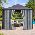 Water Resistant Outdoor Patio Curtain Darkening Thermal Insulated Indoor Curtains for Bedroom, Porch, Living Room, Pergola, Cabana, W105 x L120 Extra Wide Room Divider, (Light Gray) 2 Panels