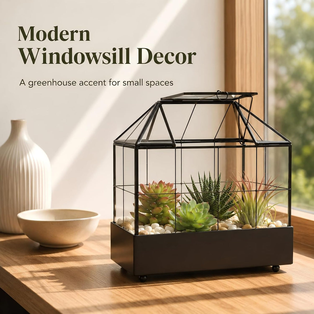 large tall plant terrarium glass – glass greenhouse shown in use