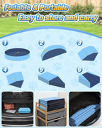 Yivsen Perfect Combination of Dog Pool and Splash Pad W79 X H12, Sturdyer Foldable Kiddie/Baby Hard Plastic Pools, Summer Swimming Bath Tubs for Kids/Dogs/Pet