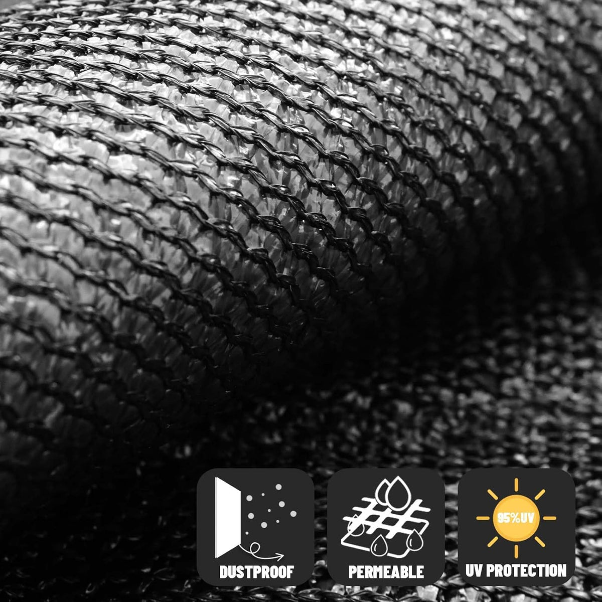 sunny guard 5’ x 25' privacy fence screen, close-up detail
