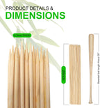 BETESINE 24 Inch Bamboo Marshmallow Roasting Sticks, 100 Pack, 6.3mm | Long 24-inch bamboo s'mores sticks for fire pits, campfires, hot dogs and cookouts; 100 disposable roasting sticks