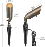 LUTEC Solid Brass Low Voltage Landscape Lighting, 12V Heavy Duty Waterproof Landscape Spotlights, Adjustable Bronze Uplights Outdoor Fixtures for Garden Yard Pathway Tree Without Bulb, 6 Pack