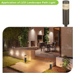 hykolity Low Voltage LED Landscape Lighting, 12V Outdoor Pathway Lights | Die-Cast Aluminum, Waterproof Round Bollard Path Lights, 3W 120LM, Black Wired Walkway Light for Yard Lawn Walkway, 4 Pack