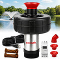 1HP Floating Pond Fountain Aerator, 15000GPH, 110V, Red | 304 Stainless Steel, Smart LCD Timer, Anti-Drift Base, 100 FT Copper Cord, Dual Fountain Nozzles