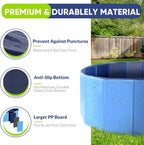 Dog Pool, Foldable Pet Swimming Pool with 6mm High-Strength PP Board, Hard Plastic Collapsible Doggy Pools for Small Dogs Kitty Duck,Non-Slip Doggie Bathtub Quick to Set Up and Drainage Hole(32x8in)