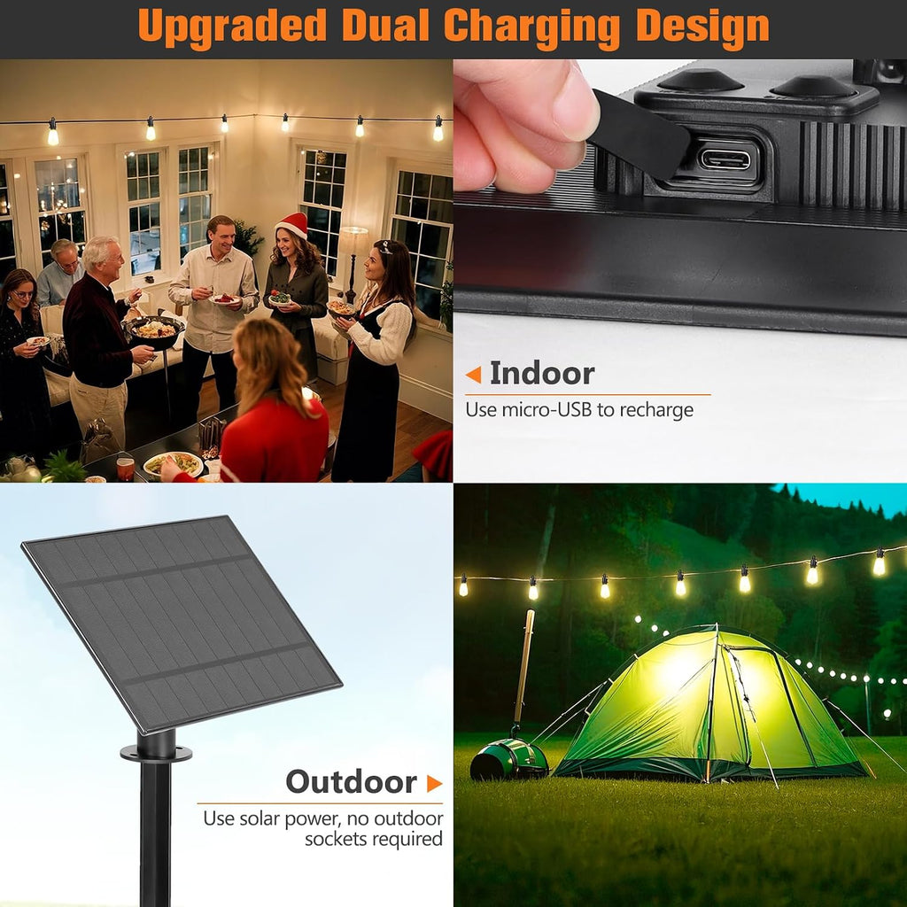 100ft solar string lights ourdoor waterproof,patio lights solar showing dimensions