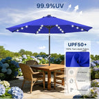 ABCCANOPY 10FT Durable Solar Led Patio Umbrellas with 32LED Lights (Blue)
