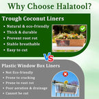 Halatool 2 Pack 24 Inch Window Box Liners, Pre-Formed Coco Fiber Replacement Liner, Natural Coconut Coir Planter Liners for Wall Hanging Basket, Flower Pot, Fence and Railing