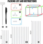 [careforge] mini greenhouse indoor with grow light & showing dimensions