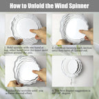 6 Pack 8inch Sublimation Wind Spinner Blanks 3D Aluminum Metal Wind Sculpture Kinetic Spinners for Yard and Garden Indoor Art Ornaments Hanging Decoration (Wave Floral)