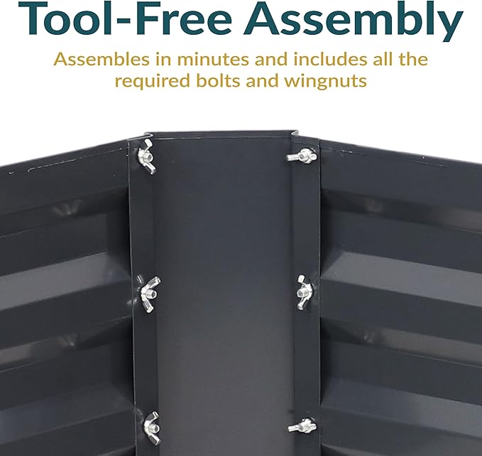 Sunnydaze 11.75" H Raised Metal Garden Bed - Galvanized Raised Garden Bed Outdoor for Vegetables and Flowers - Dark Gray - 4' x 2' Rectangle