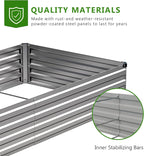 2PCS 8x4x1ft Galvanized Raised Garden Bed Kit, Galvanized Planter Raised Garden Boxes Outdoor, Large Metal Raised Garden Beds for Vegetables,Silver