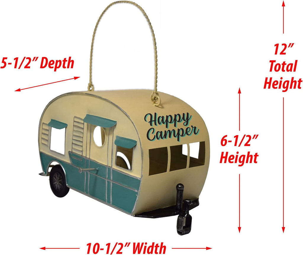 Rivers Edge Products Rivers Edge Products Camper Hanging Bird House - Decorative Nest Box for Small to Medium Birds - RV Nesting House for Outside - Outdoor Rustic Yard, Patio, Garden Decor - RV