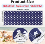 GORGECRAFT Thicker Beach Sling Patio Chairs Canvas Folding Chair Replacement 118 * 43.5cm Outdoor Chairs Cloth Replacements Portable Reclining Sling Chair Fabric for Summer Vacation Sunbathing Garden