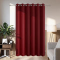 Joydeco Blackout Patio Sliding Door Curtains 108 Inches Long, Grommet Privacy Room Divider Curtains, Extra Wide Thermal Blackout Drapes for Bedroom Living Room (Burgundy Red, 80Wx108L, 1 Panel)