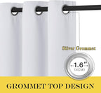 NICETOWN Blackout Living Room Curtain Greyish White - Home Fashion Grommet Thermal Insulated Room Darkening Curtain for Bedroom/Living Room (1 Panel, W52 x L90, Greyish White)