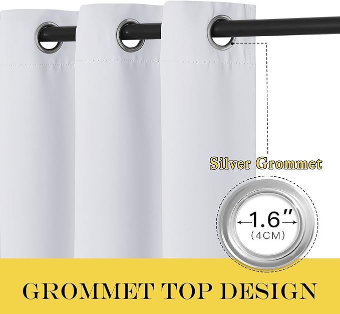 NICETOWN Patio Door Curtain for Living Room, Grommet Sound Reducing Room Divider Privacy Window Treatment for Bedroom, Greyish White, 1 Panel, W100 x L102