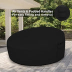 Easy-Going Heavy Duty 600D Outdoor Daybed Cover 92 Inch UV Resistant Patio Round Sofa Cover Waterproof Outdoor Canopy Daybed Sofa Cover with Air Vent 92" Dia x 35"/18" H, Black