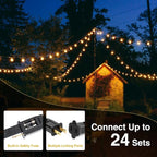 ZJOJO 60FT Outdoor String Lights, G40 Globe Outdoor Lights with 30 Shatterproof LED Bulbs (2 Spare), 2700K Hanging Waterproof Patio Light, Connectable String Lights for Outside Backyard Porch Party