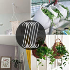 6 Pack 10 inch White Steel Heavy-Duty S Hooks for Kitchen, Bathroom, Garage, Outdoor, Hangers, Towel, Utility, Food, Wall Mount, Decoration, Key Holder, Hat, Plant
