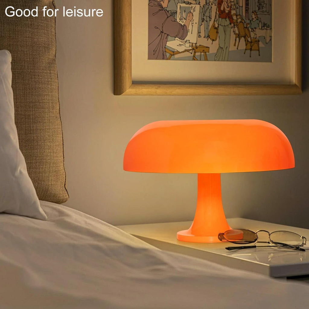 orange mushroom lamp, mid century modern table lamp, view 9