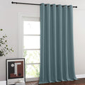 NICETOWN Room Divider Curtain 132 Inches Long, Wide Blackout Sliding Door Curtain for Bedroom, Room Darkening Privacy Window Curtain for Patio Door (1 Panel Set, Greyish Blue, 80 x 132 Inch)