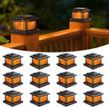 niorsun 4x4 post solar lights with flame light, main product view