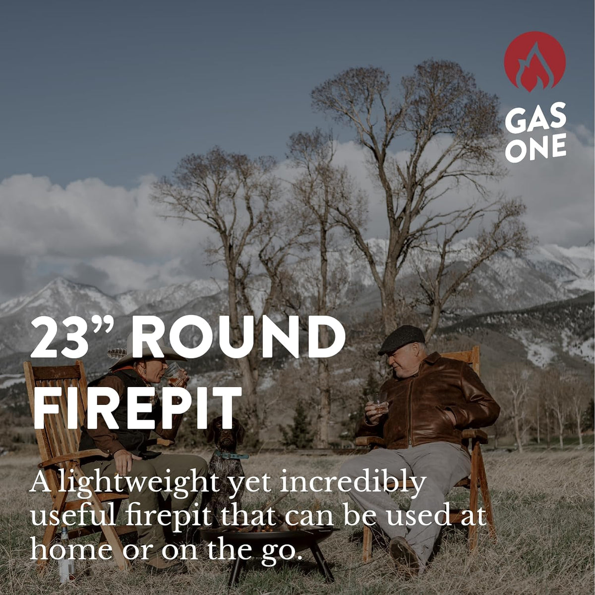gasone 23 in outdoor– wood burning fire pit shown in use
