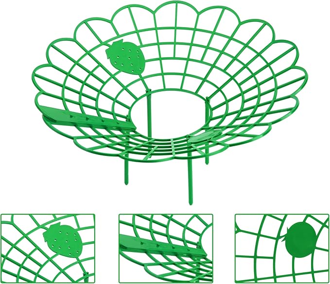 Iceyyyy 15 Pack Strawberry Plant Stand Supports-Strawberry Plant Support Stand Rack with 4 Support Feets-Growing Frame Holder Cage to Keep Berries Clean and Prevent Rot(15 Pack)
