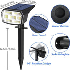 Sucolite 8-Pack Solar Spot Lights Outdoor Waterproof IP65, 3 Lighting Modes 2-in-1 Solar Landscape Spotlights for Yard, 59 LED Solar Powered Wall Lights for Garden Pathway Driveway Walkway, Cool White