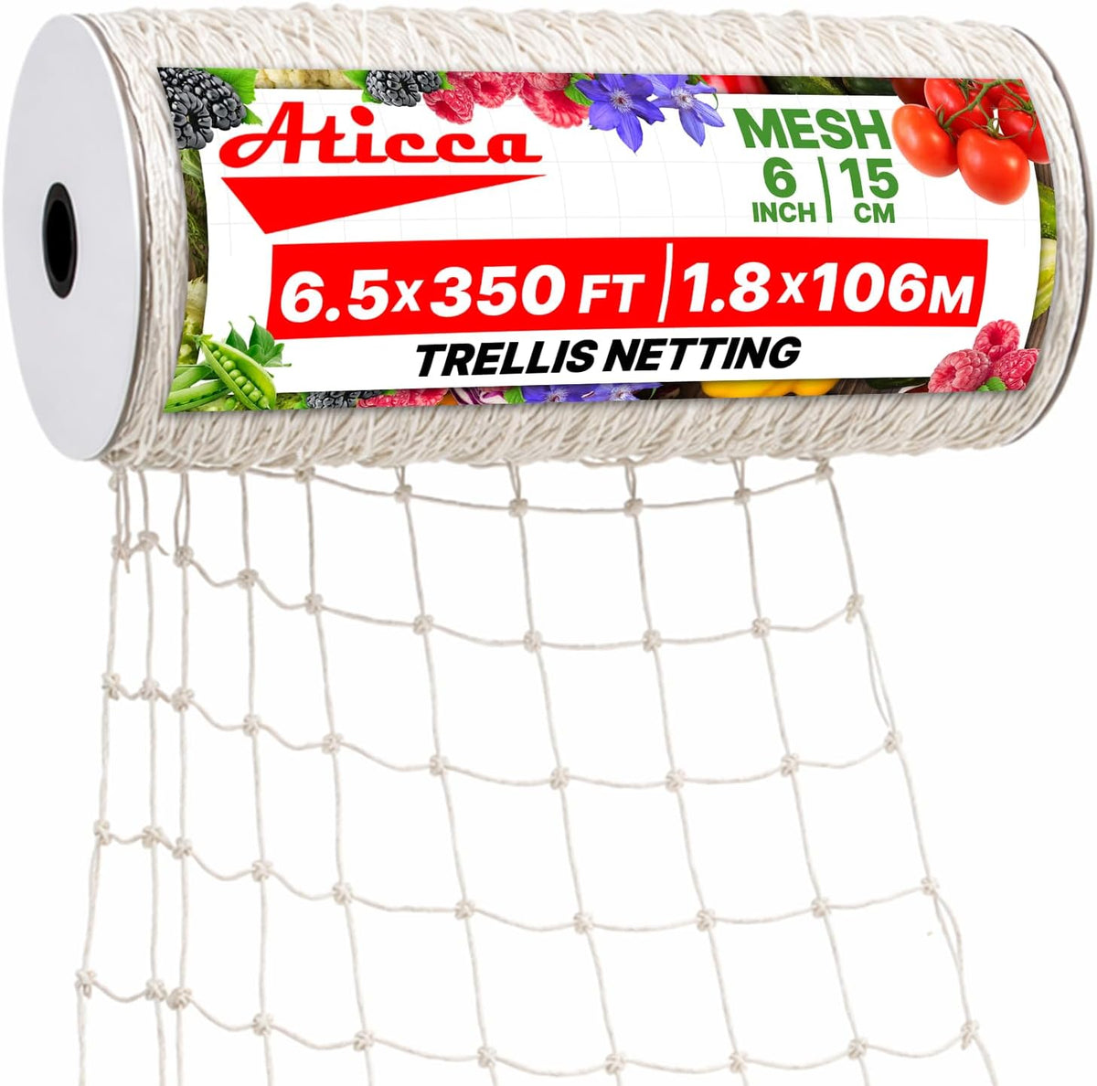 aticca 6.5x350 ft heavy duty trellis netting, 6-inch, main product view