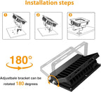 Onforu 120W Flood Lights Outdoor, 12000lm Bright LED Work Light with Plug, 6500K Daylight White LED Flood Lighting, IP66 Waterproof Security Yard Lights for Yard Garage Stadium 4 Pack