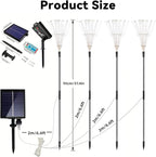 Solar Garden Lights Outdoor Waterproof, 4 Pack Total 480 LED Solar Firework Lights Decorative with 8 Lighting Modes Outside for Yard Pathway Flowerbed Decor, Green