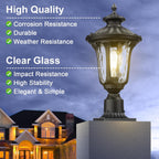 Outdoor Post Lights Fixtures, 18'' Medium Black Aluminum Waterproof and Anti-Rust Pole Lantern Lighting Fixture for Walkway, Patio, Porch