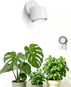 Barrina TR40A Track Grow Light, 5000K 40W, White Cover, 1-Pack | Wall Grow Bulbs for Indoor Plants, Adjustable Beam Angle (15°-60°), Full Spectrum Plant Spotlight, Timer & Long Power Cord