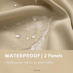 Waterproof Outdoor Curtain W52 x L63 - Grommet Top Sunlight Blocking Window Treatment Drapes Blackout Curtains for Home Bedroom Living Room Patio Porch Pergola Gazebo (Beige, 2 Panels)