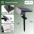 DINGLILIGHTING Solar Lights Outdoor Waterproof: IP65 Led Spot Light Decorations for Garden - 3 Lighting Modes Solar Powered for Yard - Halloween Christmas Lights Landscape Pathway Patios 4PC Warm